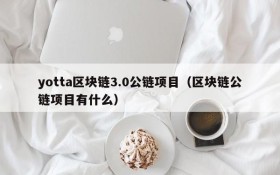 yotta区块链3.0公链项目(区块链公链项目有什么)