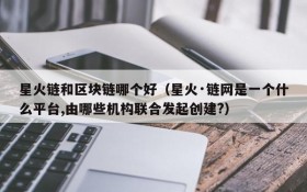 星火链和区块链哪个好(星火·链网是一个什么平台,由哪些机构联合发起创建?)