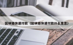 区块链快速付款(区块链快速付款什么意思)