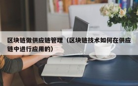 区块链做供应链管理(区块链技术如何在供应链中进行应用的)