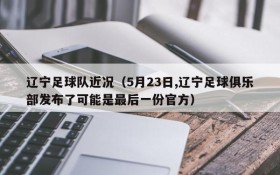 辽宁足球队近况(5月23日,辽宁足球俱乐部发布了可能是最后一份官方)