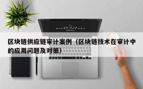 区块链供应链审计案例(区块链技术在审计中的应用问题及对策)
