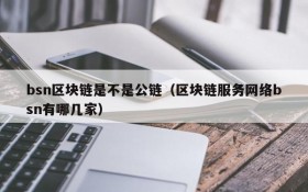 bsn区块链是不是公链(区块链服务网络bsn有哪几家)